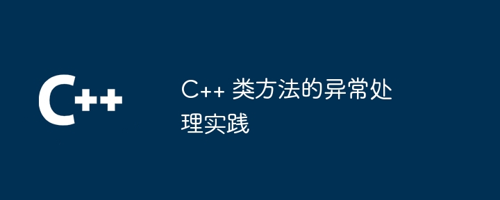 C++ 类方法的异常处理实践