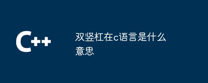 双竖杠在c语言是什么意思