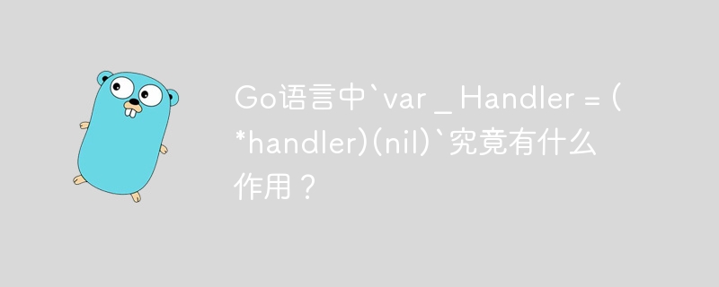 Go语言中`var _ Handler = (*handler)(nil)`究竟有什么作用？