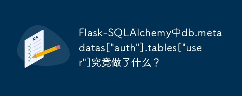 Flask-SQLAlchemy中db.metadatas[&quot;auth&quot;].tables[&quot;user&quot;]究竟做了什么？